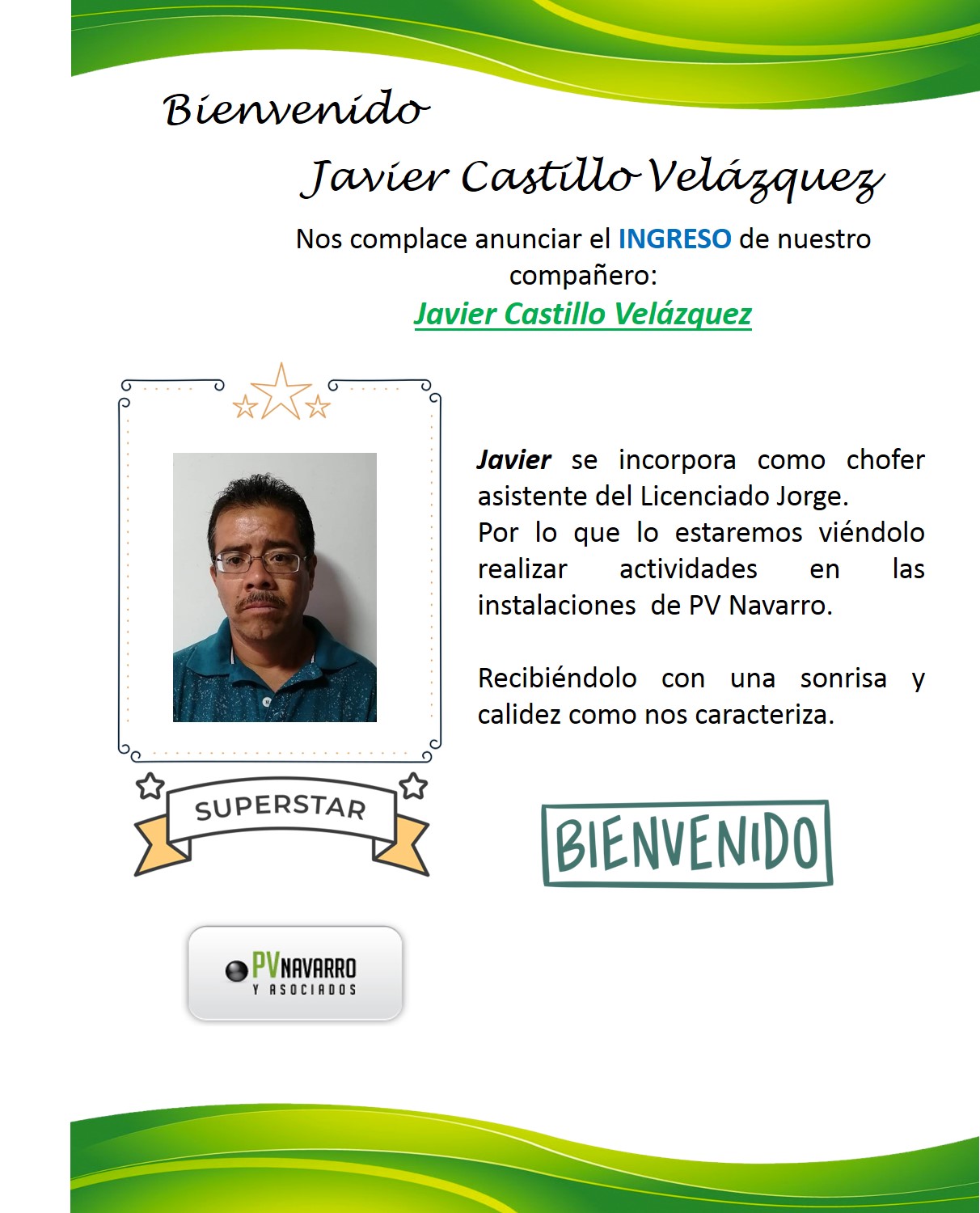 Bienvenido Javier